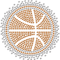 Shining Basketball Rhinestone Transfer Pattern for Mask